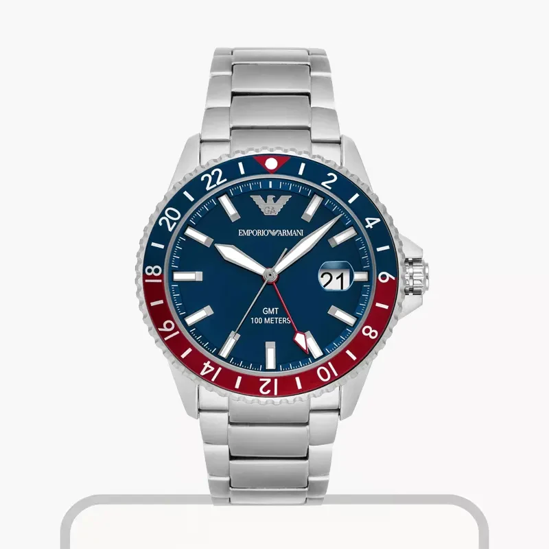 Emporio Armani Sea Explorer GMT 'Pepsi' Duel Time Men's Watch  AR11590